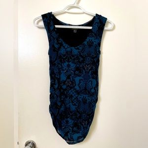 Lace scrunch detail tank top
